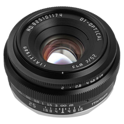 TTArtisan 25mm F/2.0 APS-C Format Sony E | Nikon Z | M43 Micro Four Thirds | FUJIFILM X Mount Portrait Pancake Prime Lens Large Aperture Full Metal Body, MF Manual Focus, 9.8" Focusing Distance for Smooth Bokeh and Low Light Photography