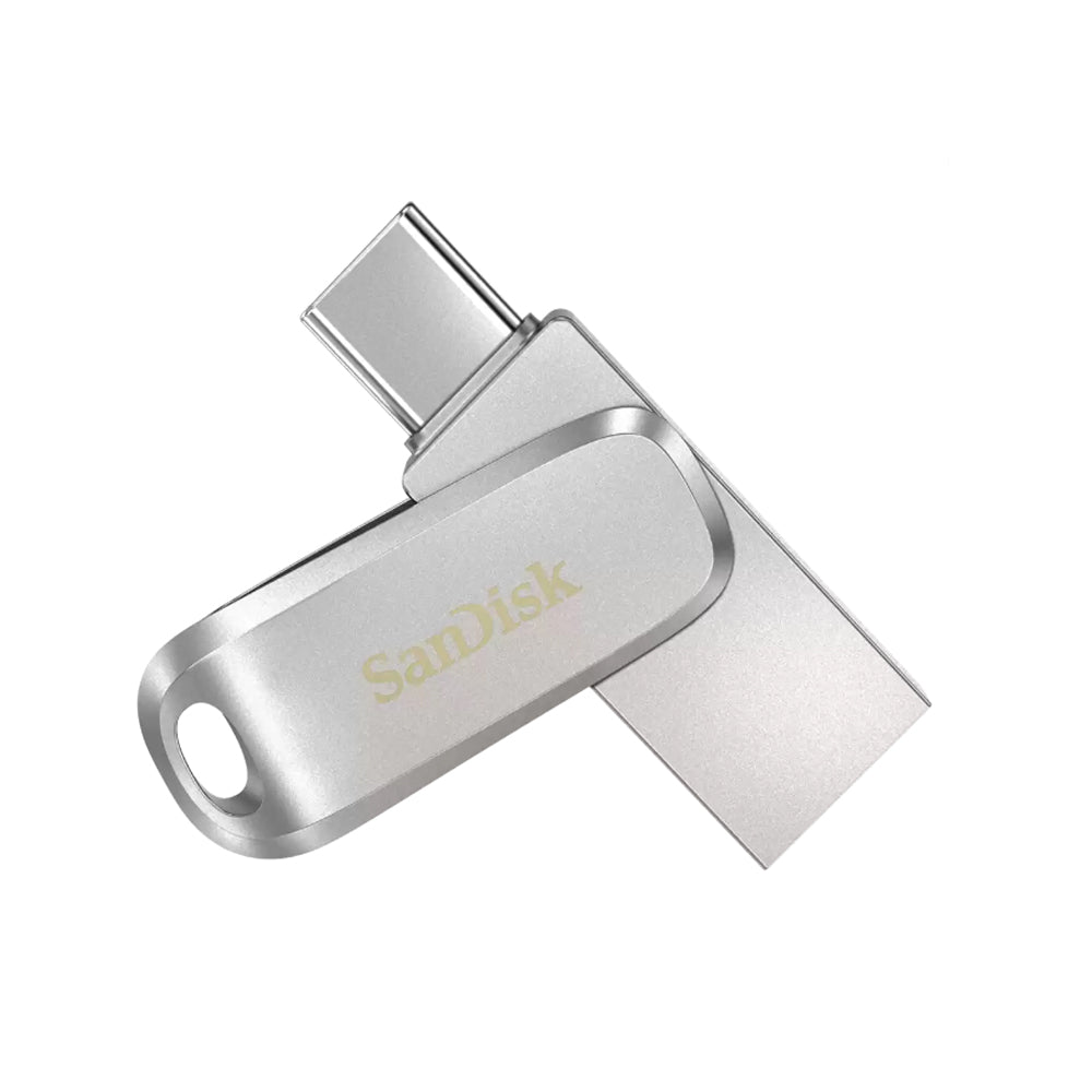 SanDisk Ultra Dual Drive Luxe 512GB 1TB USB A 3.2 Gen 1 to Type-C OTG Flash Drive with 400MB/s Read Speed and SanDisk Memory App Support | Silver