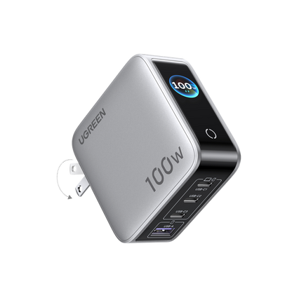 UGREEN 100W 4-Port GaN Fast Charger with Smart Power Display, Foldable Plug | X772 (95405B)