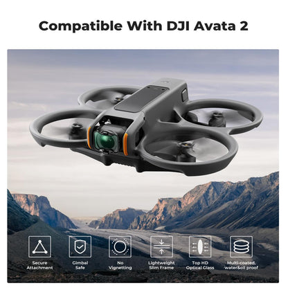 K&F Concept no-X (6 Pack) UV + PL + ND8 16 32 64 DJI AVATA 2 Drone Ultraviolet | Polarizing | Neutral Density Lens Filter Kit Set 8K Ultra HD with Sp Fit Design, Gimbal Safe and AGC Optic Glass