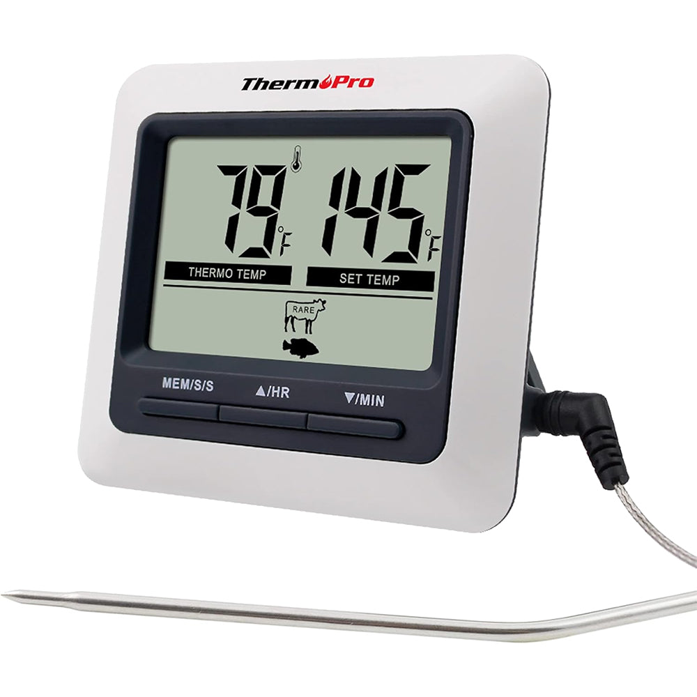 ThermoPro TP04 Digital Oven Meat Thermometer w/ Preset & Custom Temperature, 6.5” Probe & 40” Cable