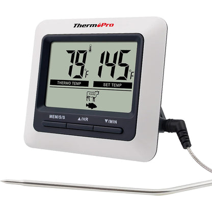 ThermoPro TP04 Digital Oven Meat Thermometer w/ Preset & Custom Temperature, 6.5” Probe & 40” Cable