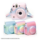 Pikxi Glitter Gradient Style Protective Leather Case Bag for FUJIFILM Instax Mini 12 Instant Film Camera with Body Strap - Available in Blue-Pink, Blue-Green, Pink-Purple and Rainbow Colors