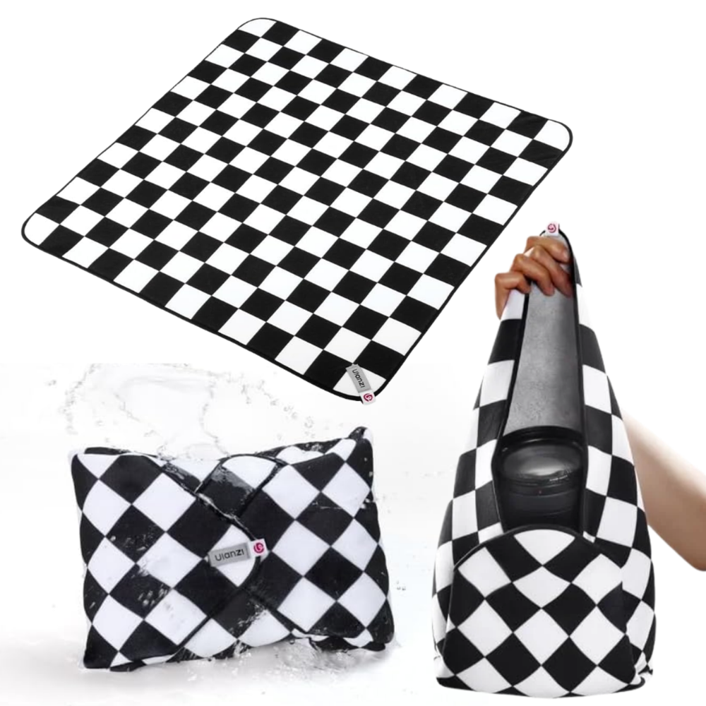 Ulanzi 45 x 45cm Black & White Checkered Protective Camera Wrap for DSLR/Mirrorless Cameras, Tablets, Switch, Smartphones and other Electronic Device | CA02