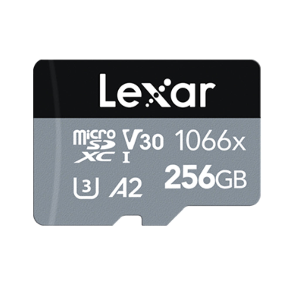 Lexar Professional 256GB 128GB 64GB Silver Series 1066x MicroSDXC UHS-I V30 A2 U3 Class 10 Micro SD Card with 4K UHD Video Recording, Max 160MB/s Read with MicroSD Card Adapter for Cameras and Android Devices