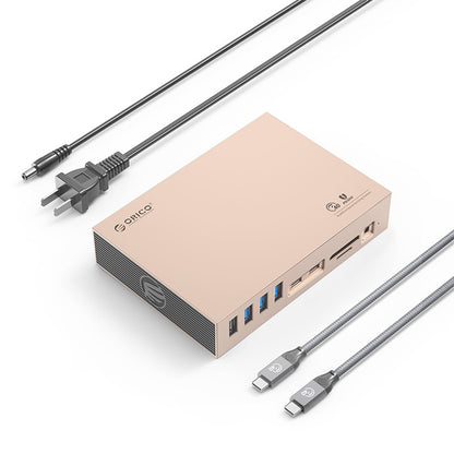 ORICO 15-in-1 Thunderbolt 3 40Gbps Type-C Docking Station with TF/SD Card Reader, S/PDIF Optical Audio, DP 8K@30Hz Video Converter, RJ45 1000Mbps, USB-C/A Hub 10Gbps, PD 60W, 3.5mm Audio/Mic - Windows & macOS PCs, Computers, Laptops