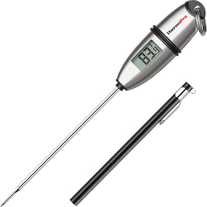 ThermoPro TP02S Digital Food Thermometer with 5.3" Long Probe, Long Battery Life, Auto-Off, 4-6 Seconds Response Time and Probe Cover for BQQ Smoked Grilling, Baking & Candy Making Kitchen Accessory