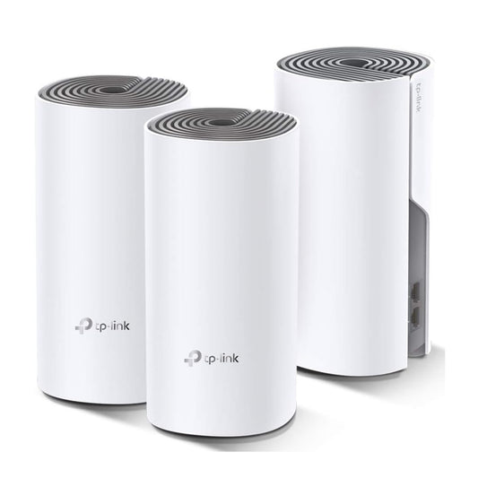 TP-Link Deco E4 AC1200 Whole Home Mesh Dual Band Wi-Fi System with 867Mbps at 5GHz, 300Mbps at 2.4GHz, Covers Up to 1,600 sq.ft., Router/Access Point Mode, MU-MIMO, Beamforming, IPv6, IPTV, QoS, WAN/LAN Auto-Sensing, Alexa Supported