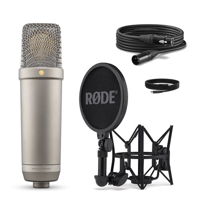 Rode NT1 5th Generation Cardioid Condenser Large Diaphragm Microphone with Analog XLR / Digital USB Type-C Dual Connect Ports, Revolution Preamp and On-board DSP for APHEX and USB Bus / Phantom Powered for Recording, Streaming, Podcasting | Silver, Black