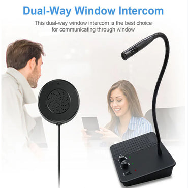 DAYTECH WI11 Two-Way Window Intercom System Glass Barrier PA Speaker and Microphone with Adjustable Volume for Bank, Office, Hospital, Clinic, Pharmacy, Restaurant, Cafe, Coffee Shop, Ticketing, Information Desk Counter