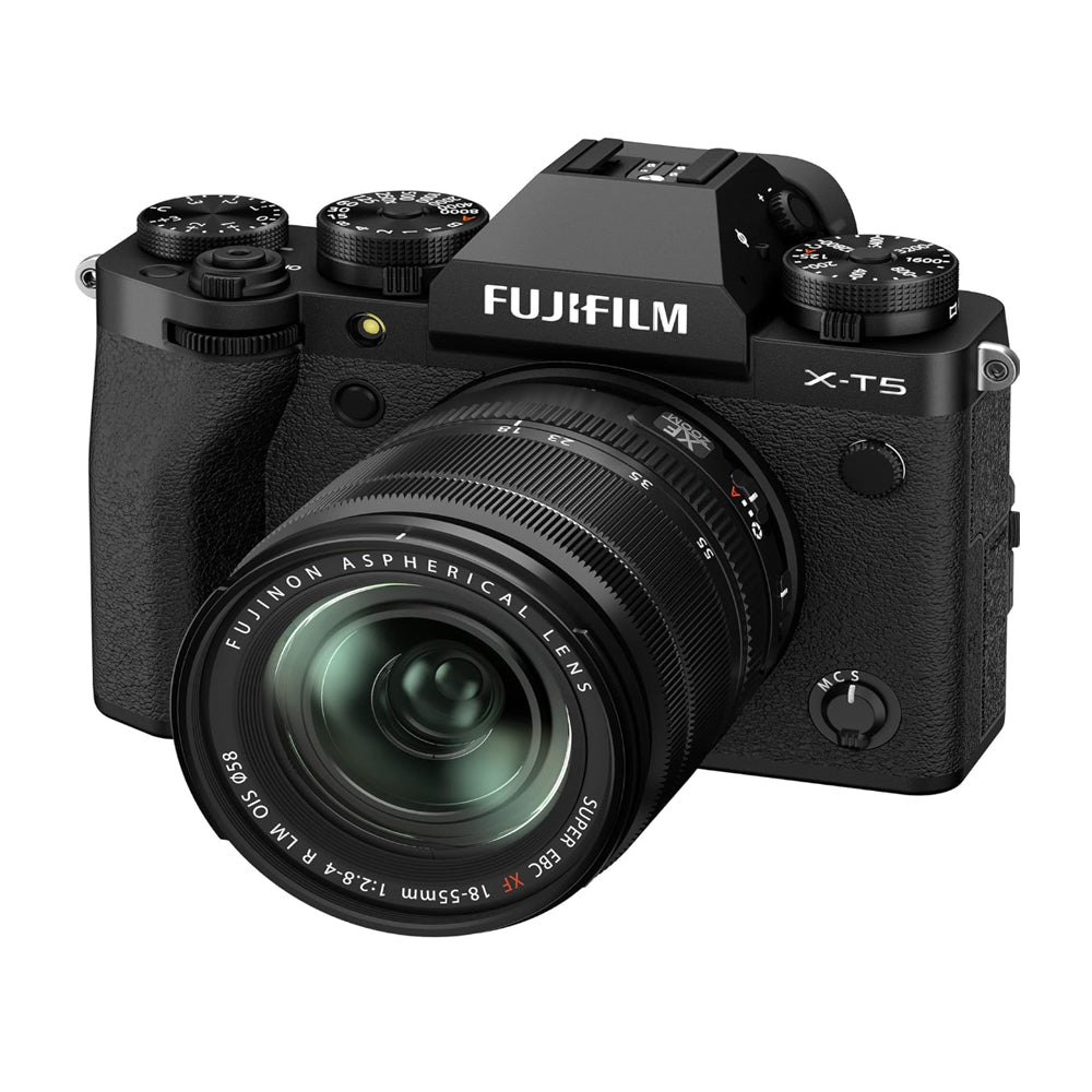 FUJIFILM X-T5 Body with XF 16-80mm f/4 OIS WR / 16-50mm f/2.8-4.8 R LM WR / 18-55mm f/2.8-4 R LM OIS Lens Mirrorless Camera Kit with 40MP APS-C X-Trans CMOS 5 HR BSI Sensor, X-Processor 5, and 7-Stop In-Body Image Stabilization