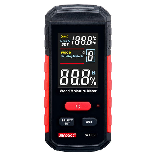 Wintact WT635 Digital Wood Moisture Meter Detector with LCD Backlight Display for Building Projects, Checking Firewood & Lumbers | Industrial & Home Improvement | Testers & Measuring Tools