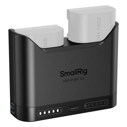 SmallRig Dual Bay Camera Battery Charger with LED Display & USB-C Fast Charging