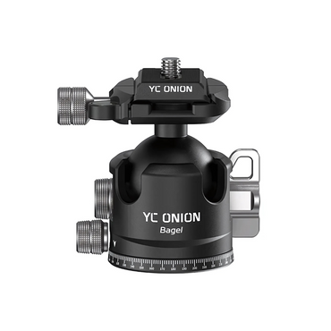 YC ONION Bagel BF44 Dual / BC44 Single 360° Panoramic Ball Head & GH38 Litchi Gimbal Head Vertical Shooting Extension Adapter with Quick Release Plate for Tripods, Monopods, Mirrorless & DSLR Cameras – Photography & Video Recording