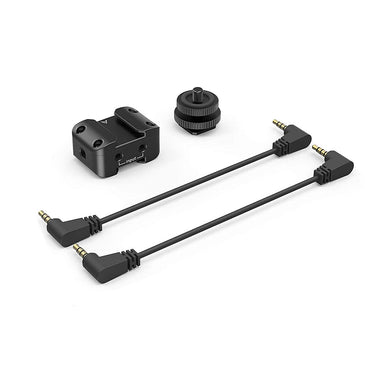 [CLEARANCE] SmallRig Two-in-One Mic Bracket Cold Shoe Mount with 1/4"-20 Threaded Holes and Audio Line for RODE Wireless GO and Saramonic Blink Microphone Support 2996
