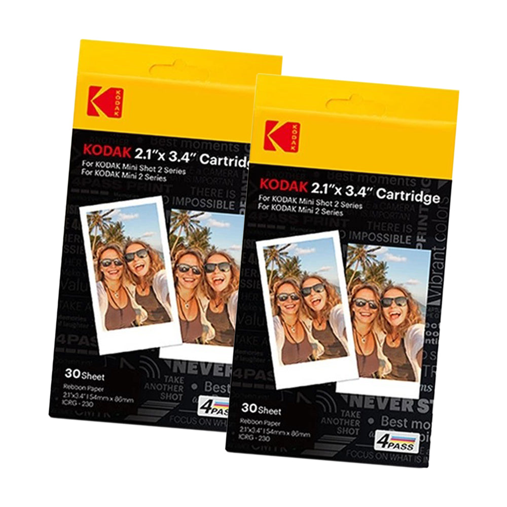 KODAK 2.1 x 3.4" Wallet Size Prints (60 Sheets) Film Cartridge for Mini 2 Retro / Mini Shot Retro Photo Printer with 4PASS Print Technology for Instant Cameras  - ICRG-230