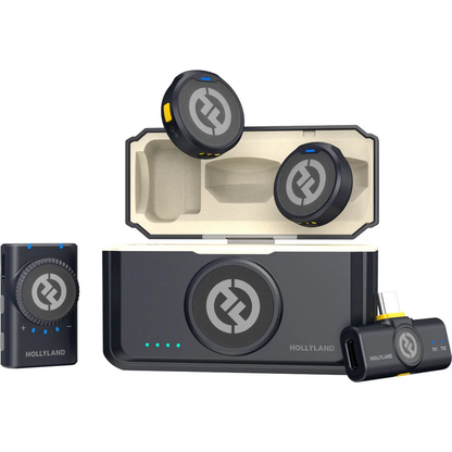 Hollyland LARK M2 DUO Wireless Lavalier Microphone System 300m 24bit ENC Noise Cancel 40H Battery