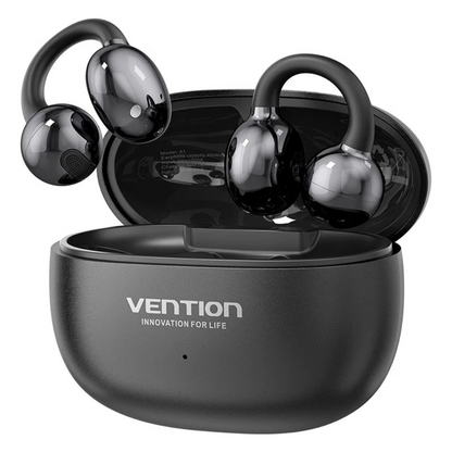 Vention ECHO Clip A1 Open Ear Bluetooth 5.4 Headphones with 12mm Dynamic Driver, Noise Cancellation, Waterproof, 10M Range, 25-Hours Battery Life, Touch Controls and USB-C Charging Cable - Black, Purple, White