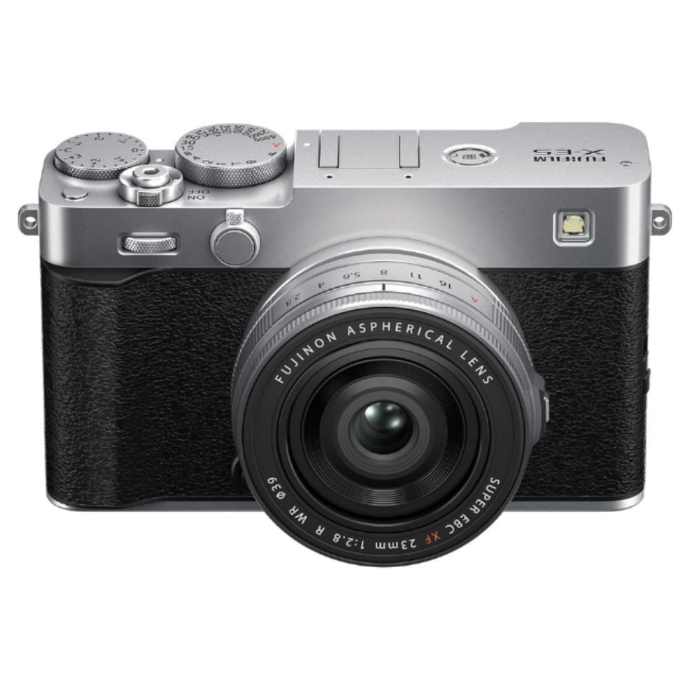 FUJIFILM X-E5 Mirrorless Camera with XF 23mm F/2.8 R WR Lens 40.2MP X-Trans CMOS 5 HR Sensor, 6.2K Video, Configurable Film Simulation Modes, Weather-Resistant Lens, SDXC UHS-II Card Slot, 3.0" 3-Axis Touchscreen LCD for Photography | Black, Silver