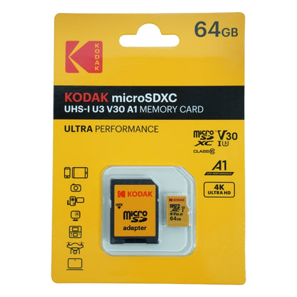 KODAK 64GB 32GB MicroSD UHS-I SDXC A1 V30 U3 Memory Card 4K Ultra HD