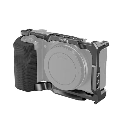 SmallRig Formfitting Camera Cage with Handgrip for Sony ZV-E10 Digital Camera with Arca-Type QR Quick Release Base, 1/4"-20 & 3/8"-16 Accessory Threads and Screw, Cold Shoe Mounts, Strap Slots and Rubber Padding 3538B