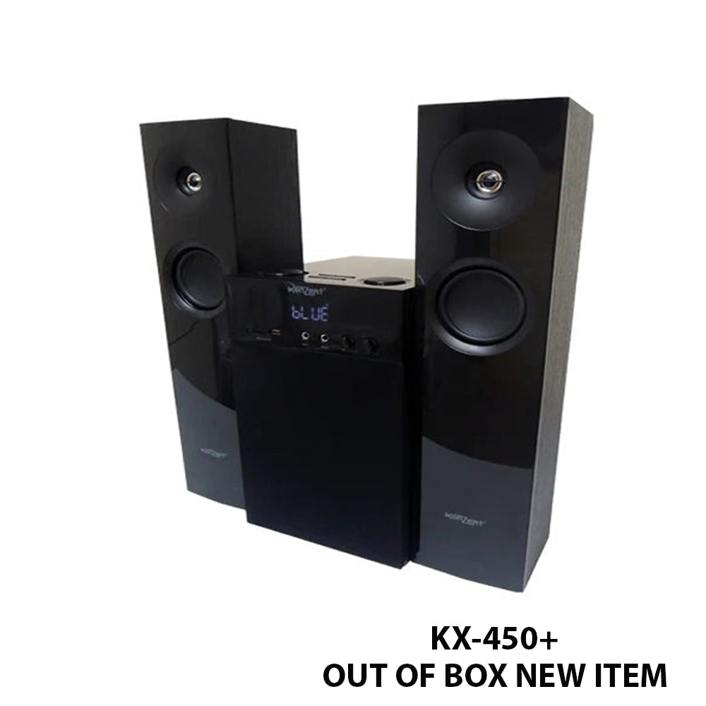 Konzert KX-450+ 4500W 2.1 Channel Active Multimedia Speaker System with Bluetooth, USB/SD Slot, Aux-In, 2 Mic Input, FM Radio and Wired Microphones