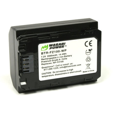 [CLEARANCE] Wasabi Power Battery NP FZ100 (2-Pack) and Dual USB Charger for Sony NP-FZ100, BC-QZ1 and Sony a9, a7R III, a7 III NPFZ100