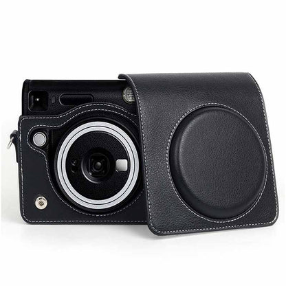 Pikxi Fujifilm Instax Square SQ40 / SQ6 / SQ1 Protective Leather Camera Case Bag with Shoulder Strap and Detachable Top Cover