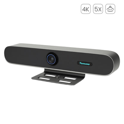 Tenveo TEVO-MEETBAR 4K UHD All-in-One Video Bar Conference Webcam with AI Auto-Tracking, Wide-Angle Camera Lens, 5x Digital Zoom, IR Remote Control & Multiple Interfaces (USB HDMI RJ45) for Business Meeting and Video Conferencing