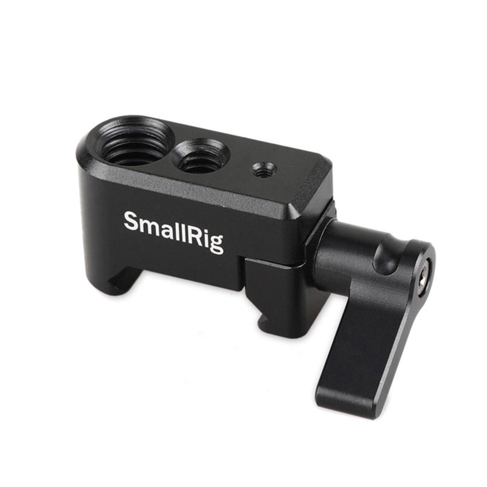 SmallRig QR Quick Release Lightweight Aluminum NATO Clamp with Thumbscrew and Cold Shoe, Safety NATO Rails, 1/4"-20 and 3/8"-16 Mounting Holes for Articulating Arm, DIY, Monitor Support Camera Cage 1973