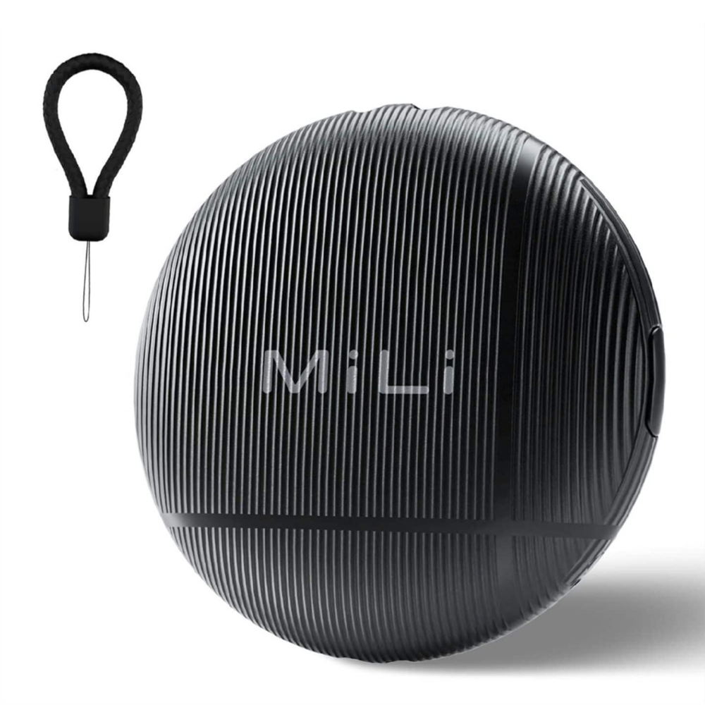 MiLi LiTag Duo Black Item Finder - iOS Apple Find My & Android Google Find Hub Compatible