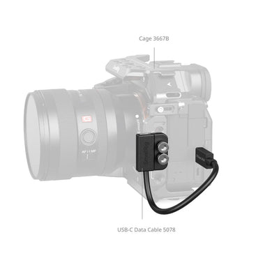 SmallRig USB-C Data Cable 20Gbps 240W PD Male to Female, Secure Mount with Dual 1/4"-20 Thread to Camera Cages & L-Brackets for DSLR Mirrorless Cameras | 5078