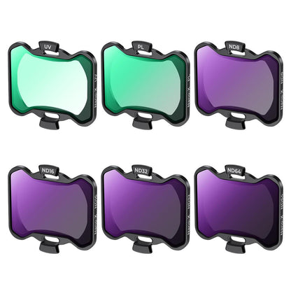 K&F Concept no-X (6 Pack) UV + PL + ND8 16 32 64 DJI AVATA 2 Drone Ultraviolet | Polarizing | Neutral Density Lens Filter Kit Set 8K Ultra HD with Sp Fit Design, Gimbal Safe and AGC Optic Glass