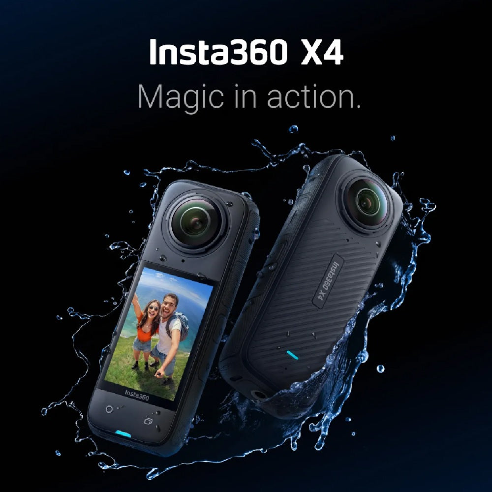 Insta360 X4 8K 360° Waterproof Action Camera with 72MP Photos, Active HDR, 4K60fps Single-Lens & ME Mode, FlowState Image Stabilization, AI-Powered Reframing Tool, Horizon Lock, 135 Minutes Extended Battery Life, and Submersible up to 33ft