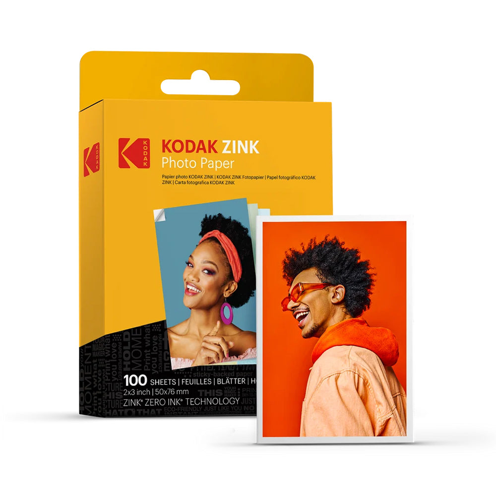 KODAK ZINK Premium Sticky‑Back Photo Paper 20 / 50 / 100 Sheets Pack 2x3" (50x76mm) Glossy Zero Ink