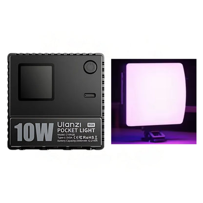 Ulanzi C10RGB 10W Full-Color Pocket LED Video Light 1800–9000K CCT, 20 Built-in FX Effects, USB-C Charging, Magnetic Diffuser, Cold Shoe Adapter & Phone Clip Mount for Photography, Vlogging, Livestreaming and Content Creation | L205