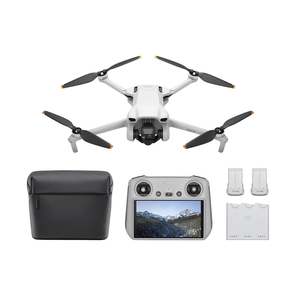 DJI Mini 3 Fly More Combo 4K HDR Drone with DJI RC Remote Controller | 48MP 1/1.3" CMOS 24mm Wide-Angle Camera, True Vertical Shooting, Unidirectional Obstacle Sensing, 10 km Video Transmission, 51-Min Max Flight Time