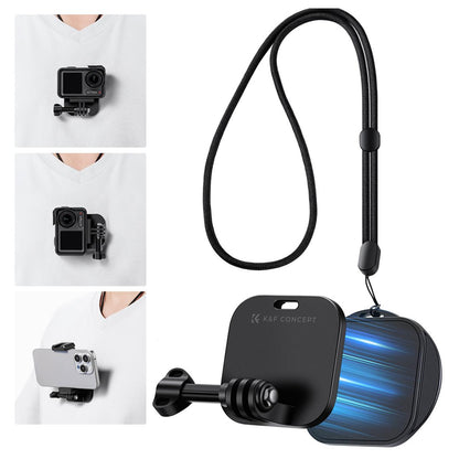 K&F Concept Magnetic Chest Mount / Neck Bracket with 360° / 180° Rotation for Smartphones and GoPro DJI Insta360 Action Cameras - POV Point of View Recording, Hands-Free Vlogging, Video Content Creation | KF31-116 SKU-2288
