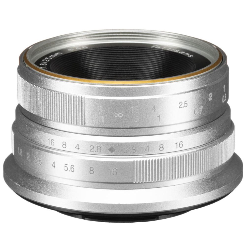 7Artisans 25mm F/1.8 APS-C Format Fujifilm X Mount Compact Portrait Prime Lens MF Manual Focus for Mirrorless Cameras | Black Silver
