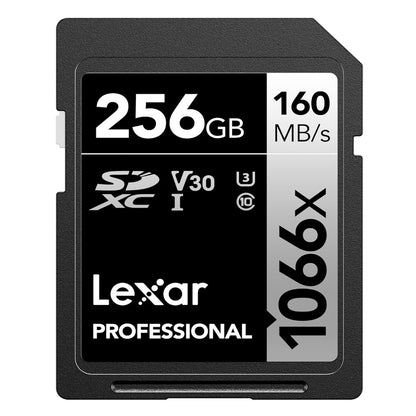 Lexar Professiol 64GB 128GB 256GB Silver Series 1066x SDXC UHS-I V30 U3 Class 10 Memory Card with 4K UHD Video Recording, Max 160MB/s Read Speed for Videography and Photography