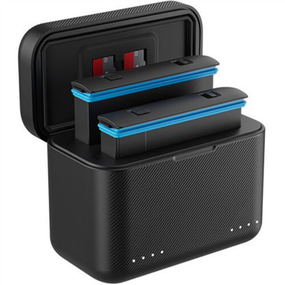 TELESIN Insta360 X4 Dual Bay Battery Charging Box Case USB-C for Action Camera MicroSD Card Slots