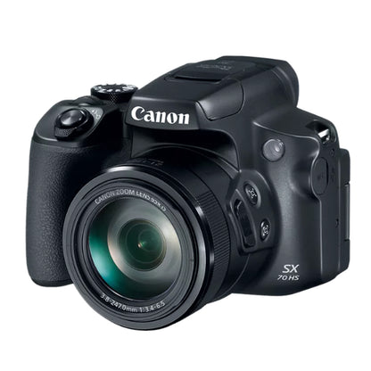 Canon PowerShot SX70 HS Digital Camera with 65x Zoom f/3.4-6.5 Integrated Lens, 20.3MP CMOS Sensor, 4K UHD Video, Optical Image Stabilization, Articulating LCD Display, and Built-In Wi-Fi and Bluetooth