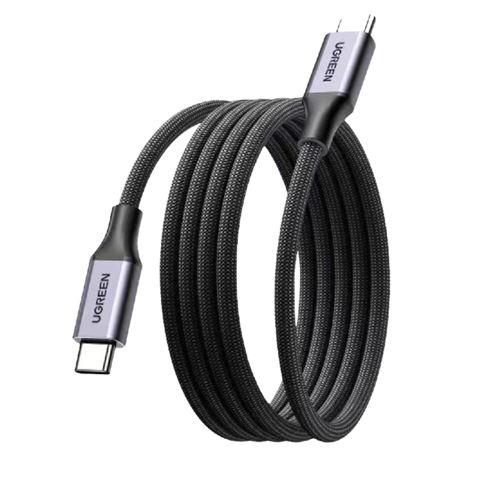 UGREEN 1 Meter Magnetic USB-C Male to USB-C Male Charging Cable with 100W PD Fast Charging, Magnetic Self-Coiling Design, E-Marker Smart Chip, 480Mbps Data Transfer, Braided Nylon Cable for Laptops, Tablets & Smartphones | L520 (55517) | JG Superstore