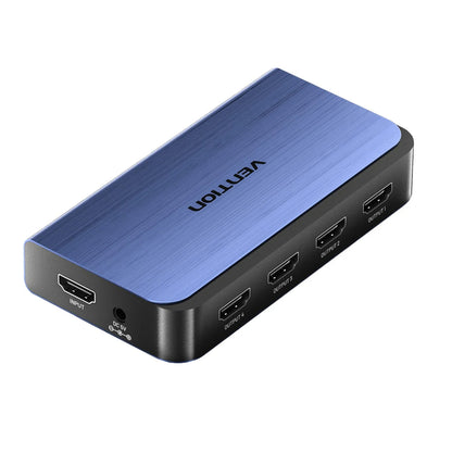 Vention 1 In 4 Out HDMI 2.0 4K Ultra High Definition HDR HDMI Video Splitter with Power Supply Adapter & Sigl Transmission Up to 30 Meters for Desktop Computer Laptop PS5/4/3 Gaming Console Media Player Smart TV Display Monitor Projector