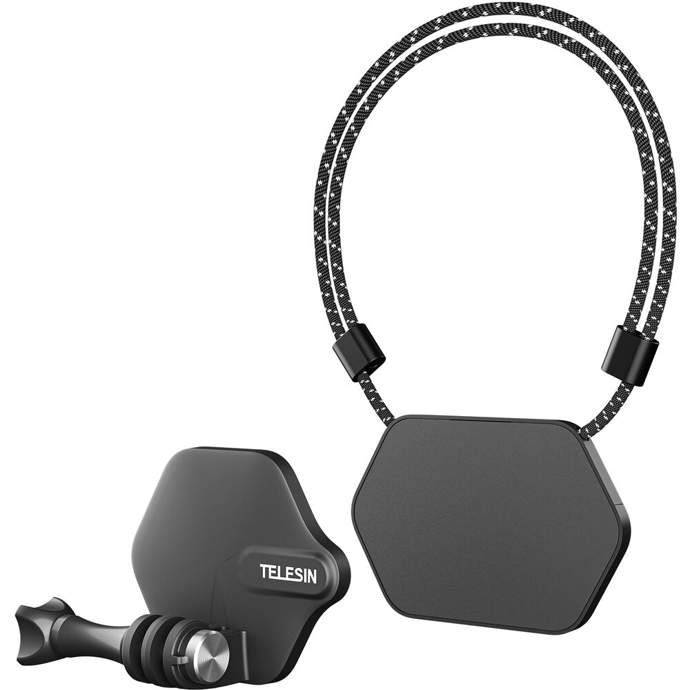 TELESIN Magnetic QR Quick Release Neck Mount Set and Nano Adhesive Sticker Mount for GOPRO DJI Insta360 Action Cameras