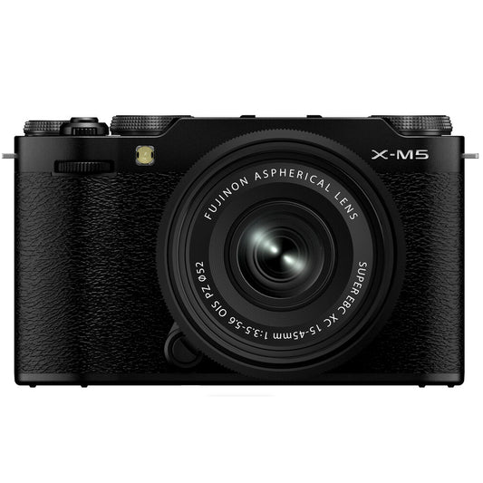 FUJIFILM X-M5 Body with XC 15-45mm f/3.5-5.6 OIS PZ FUJINON Autofocus Lens - Mirrorless Camera Kit | 26.1MP APS-C X-Trans 4 CMOS Sensor, X-Processor 5, 6.2K/30fps Video, AI-Driven Subject Detection & Digital Image Stabilization