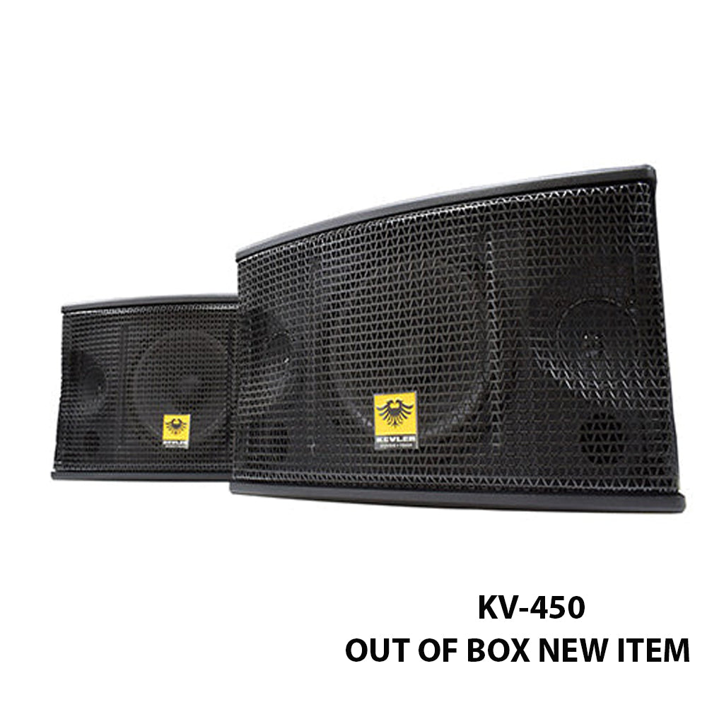 KEVLER KV-450 10" 450W Passive Karaoke Speaker System with 2-Way Bass Reflex, 4 Layer Coil Woofer, and Built-In Ceiling and Pole Mounting Ports (Pair)