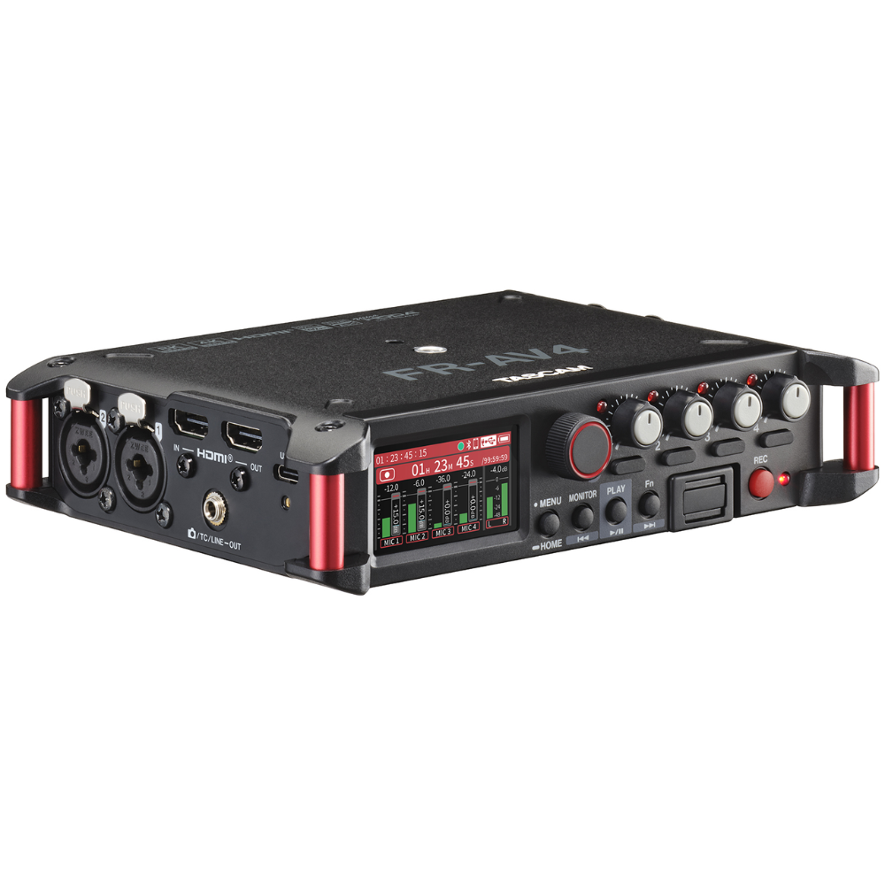 TASCAM FR-AV4 4 Channel Field Recorder 32-Bit Float Mixer Memory Card Slot and Mobile App Control