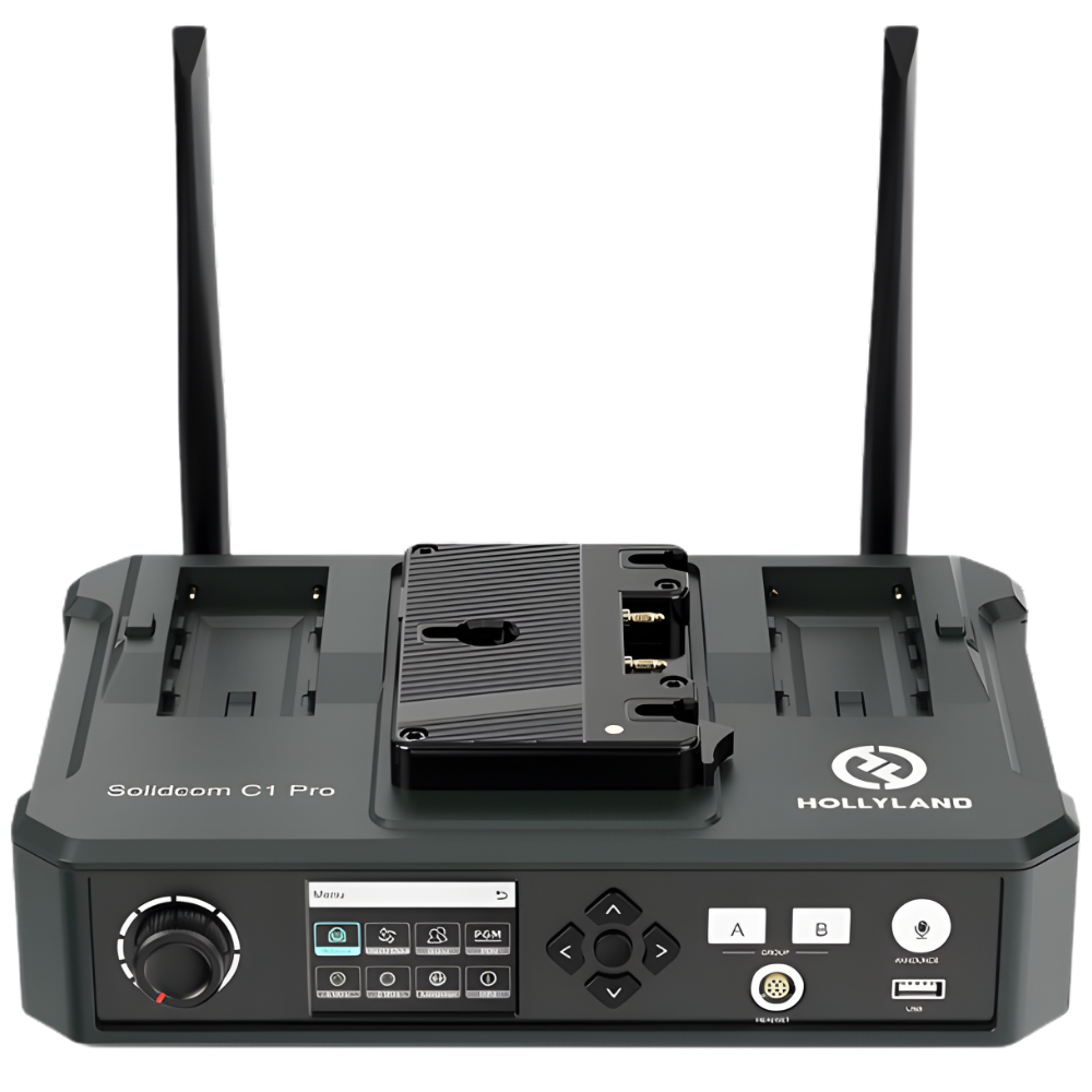 Hollyland Solidcom C1-PRO 6S / C1-PRO 4S / C1-PRO 8S-HUB 1.9GHz True Wireless DECT Intercom System Headsets Full-Duplex with Push-to-Talk Function, Two-Mic Environmental Noise Cancellation for Professional Filmmaking