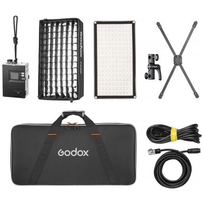 Godox FL100R | FL200R | FL200SR K1 Full RGB LED Light Mat with 1800~10000K CCT, Onboard DMX / RDM, App Control and NFC, V-Mount Battery Power, Foldable with Ring & Velcro Design for Studio and Content Creation and Video Production